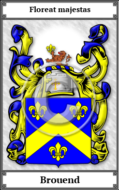 Brouend Family Crest Download (JPG)  Book Plated - 150 DPI