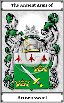 Brownswart Family Crest Download (JPG) Book Plated - 600 DPI