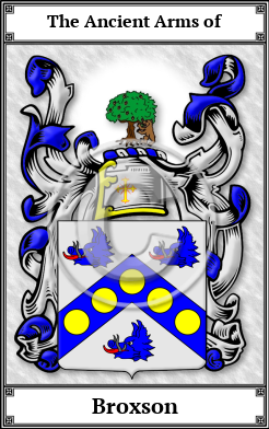 Broxson Family Crest Download (JPG) Book Plated - 600 DPI