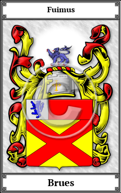 Brues Family Crest Download (JPG) Book Plated - 600 DPI