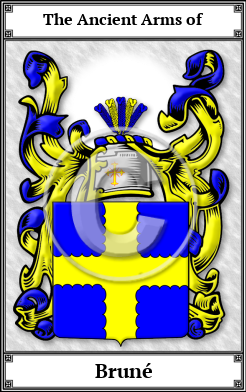 Bruné Family Crest Download (JPG) Book Plated - 600 DPI