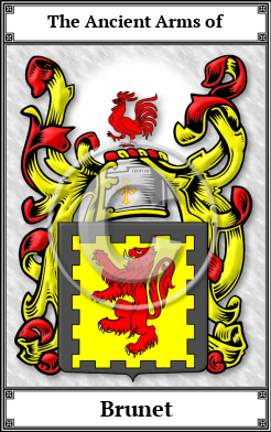Brunet Family Crest Download (JPG)  Book Plated - 150 DPI