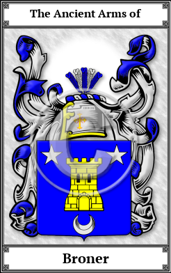 Broner Family Crest Download (JPG)  Book Plated - 150 DPI