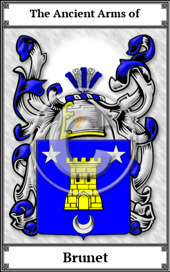 Brunet Family Crest Download (JPG) Book Plated - 300 DPI