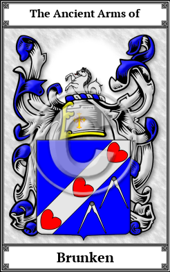 Brunken Family Crest Download (JPG) Book Plated - 600 DPI