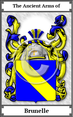 Brunelle Family Crest Download (JPG)  Book Plated - 150 DPI