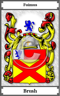 Brush Family Crest Download (JPG)  Book Plated - 150 DPI