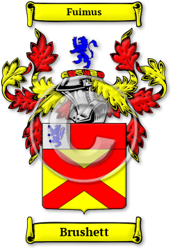 Brushett Family Crest Download (jpg) Legacy Series - 150 DPI