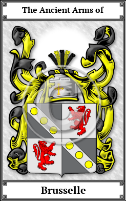 Brusselle Family Crest Download (JPG)  Book Plated - 150 DPI