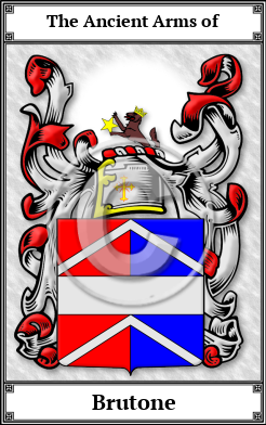 Brutone Family Crest Download (JPG) Book Plated - 600 DPI