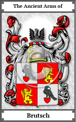 Brutsch Family Crest Download (JPG) Book Plated - 600 DPI