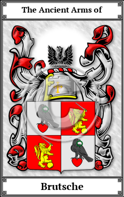 Brutsche Family Crest Download (JPG)  Book Plated - 150 DPI
