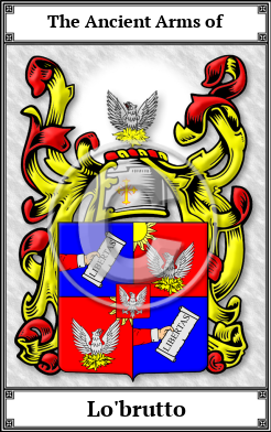 Lo'brutto Family Crest Download (JPG)  Book Plated - 150 DPI