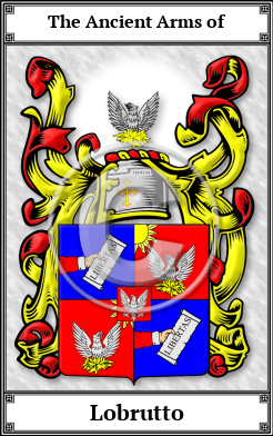 Lobrutto Family Crest Download (JPG) Book Plated - 600 DPI