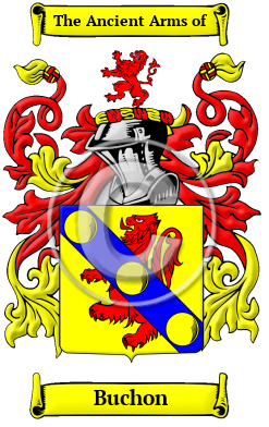 Buchon Family Crest/Coat of Arms