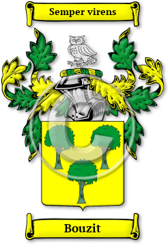 Bouzit Family Crest Download (jpg) Legacy Series - 150 DPI