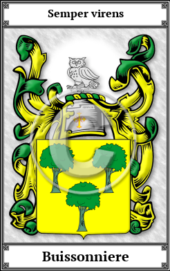 Buissonniere Family Crest Download (JPG)  Book Plated - 150 DPI