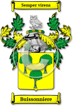 Buissonniere Family Crest Download (jpg) Legacy Series - 150 DPI