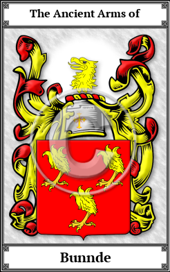 Bunnde Family Crest Download (JPG)  Book Plated - 150 DPI