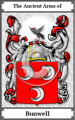 Bunwell Family Crest Download (JPG)  Book Plated - 150 DPI