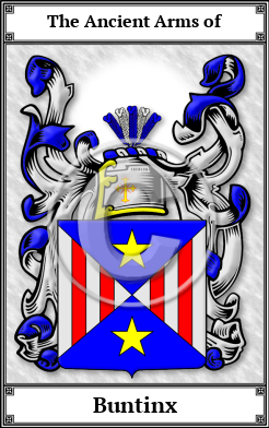 Buntinx Family Crest Download (JPG)  Book Plated - 150 DPI