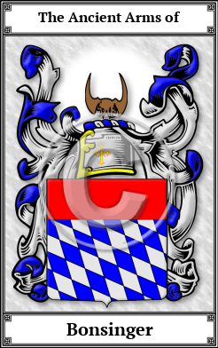 Bonsinger Family Crest Download (JPG)  Book Plated - 150 DPI