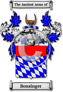 Bonsinger Family Crest Download (jpg) Legacy Series - 150 DPI