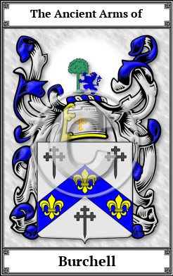 Burchell Family Crest Download (JPG)  Book Plated - 150 DPI