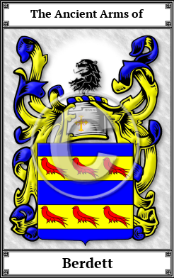 Berdett Family Crest Download (JPG) Book Plated - 600 DPI