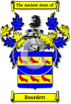 Bourdett Family Crest Download (jpg) Legacy Series - 150 DPI