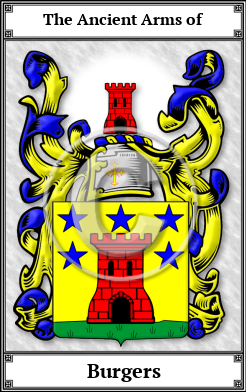 Burgers Family Crest Download (JPG)  Book Plated - 150 DPI