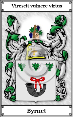 Byrnet Family Crest Download (JPG)  Book Plated - 150 DPI