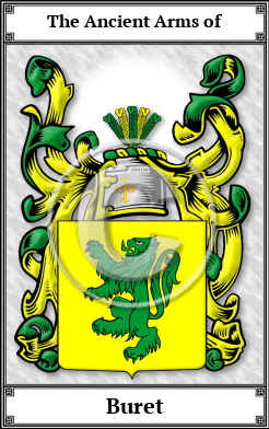 Buret Family Crest Download (JPG)  Book Plated - 150 DPI