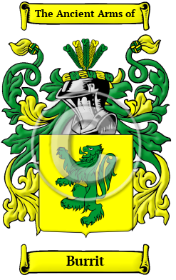 Burrit Family Crest/Coat of Arms