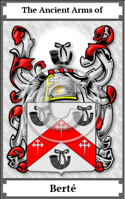 Berté Family Crest Download (JPG)  Book Plated - 150 DPI