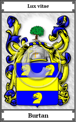 Burtan Family Crest Download (JPG)  Book Plated - 150 DPI