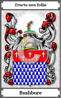 Bushbure Family Crest Download (JPG)  Book Plated - 150 DPI