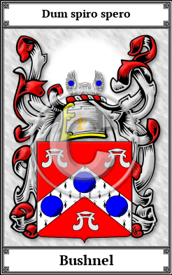 Bushnel Family Crest Download (JPG) Book Plated - 600 DPI
