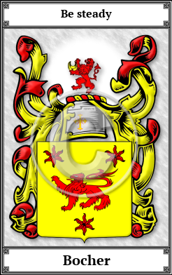 Bocher Family Crest Download (JPG)  Book Plated - 150 DPI