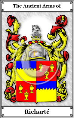 Richarté Family Crest Download (JPG)  Book Plated - 150 DPI