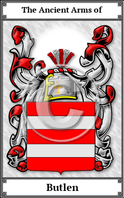 Butlen Family Crest Download (JPG)  Book Plated - 150 DPI