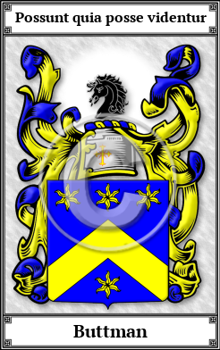 Buttman Family Crest Download (JPG)  Book Plated - 150 DPI