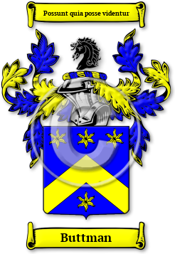Buttman Family Crest Download (jpg) Legacy Series - 150 DPI
