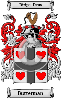 Butterman Family Crest Download (jpg) Heritage Series - 150 DPI