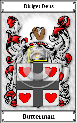 Butterman Family Crest Download (JPG)  Book Plated - 150 DPI