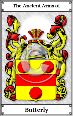 Butterly Family Crest Download (JPG)  Book Plated - 150 DPI