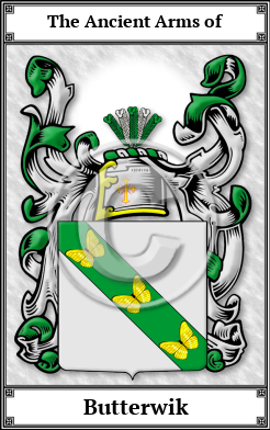Butterwik Family Crest Download (JPG)  Book Plated - 150 DPI
