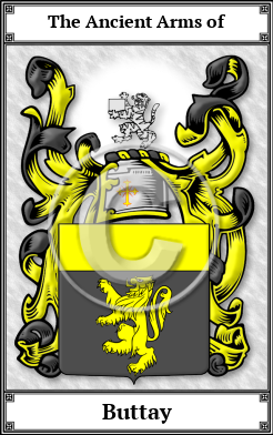 Buttay Family Crest Download (JPG) Book Plated - 600 DPI