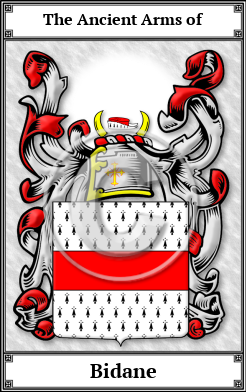 Bidane Family Crest Download (JPG) Book Plated - 600 DPI