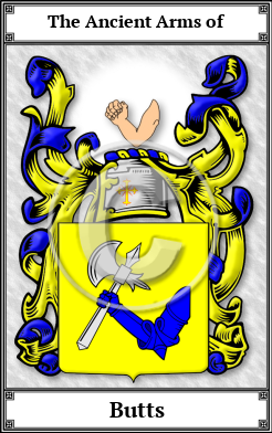 Butts Family Crest Download (JPG)  Book Plated - 150 DPI